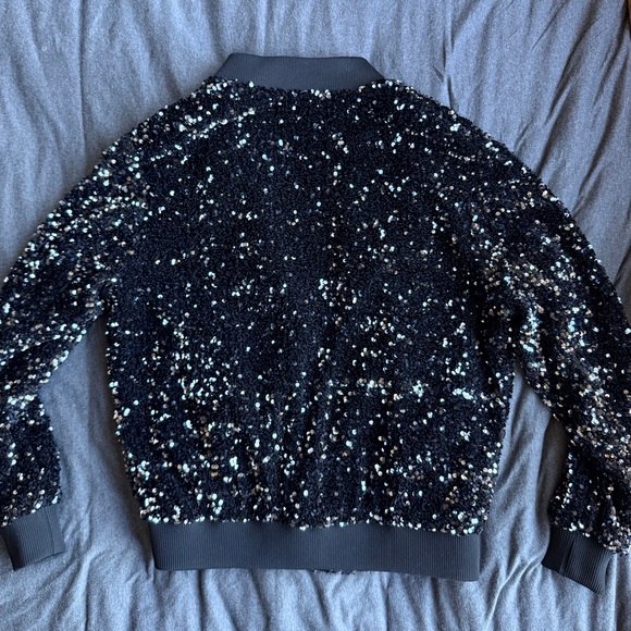 Zara Midnight Sequin Bomber - Picture 9 of 15
